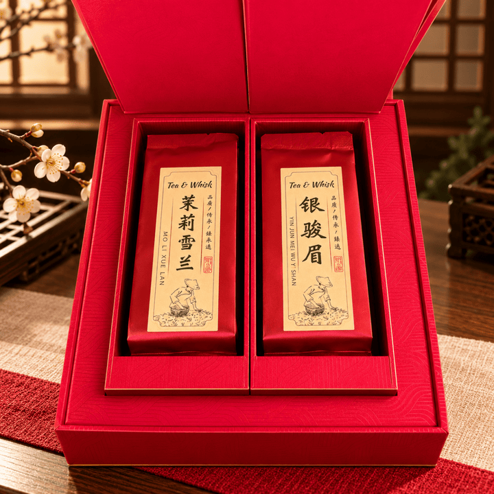 Imperial Tea Duo – Premium White & Black Tea with Gift Box Set - Tea and Whisk