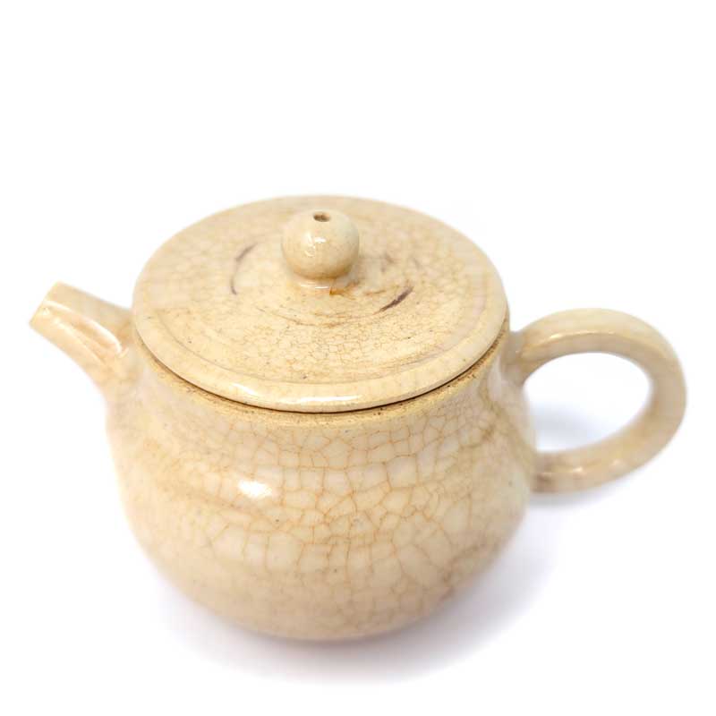 Ivory Yellow Wood - fired Teapot - Tea and Whisk