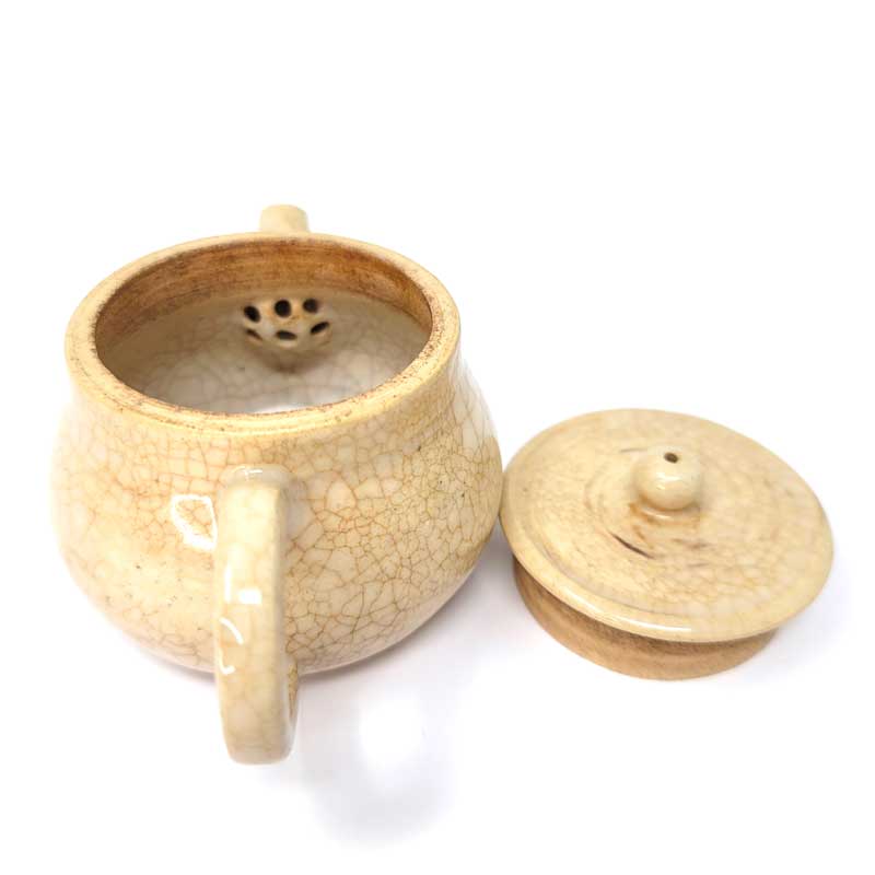 Ivory Yellow Wood - fired Teapot - Tea and Whisk