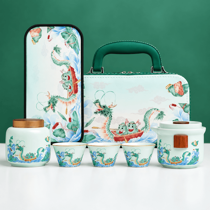 Jade Dragon Voyage Travel Tea Set - Tea and Whisk