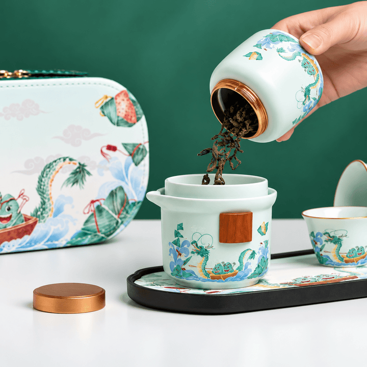Jade Dragon Voyage Travel Tea Set - Tea and Whisk