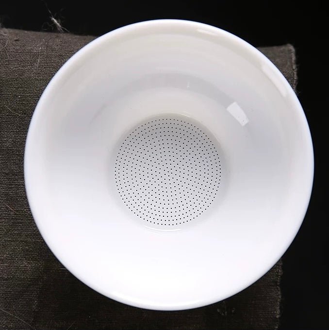 Jade White Ceramic Tea Strainer - Tea and Whisk