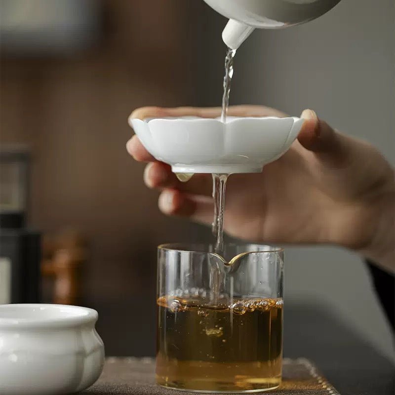 Jade White Ceramic Tea Strainer - Tea and Whisk