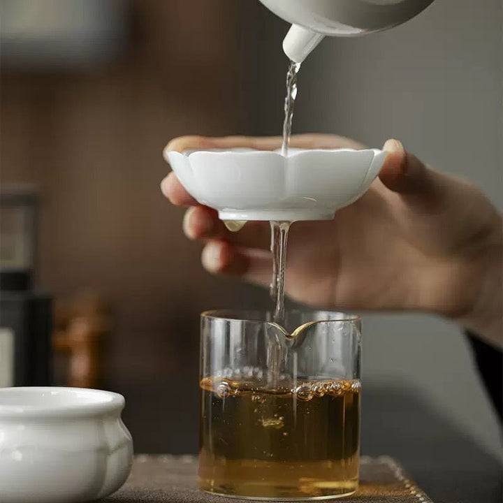 Jade White Ceramic Tea Strainer - Tea and Whisk