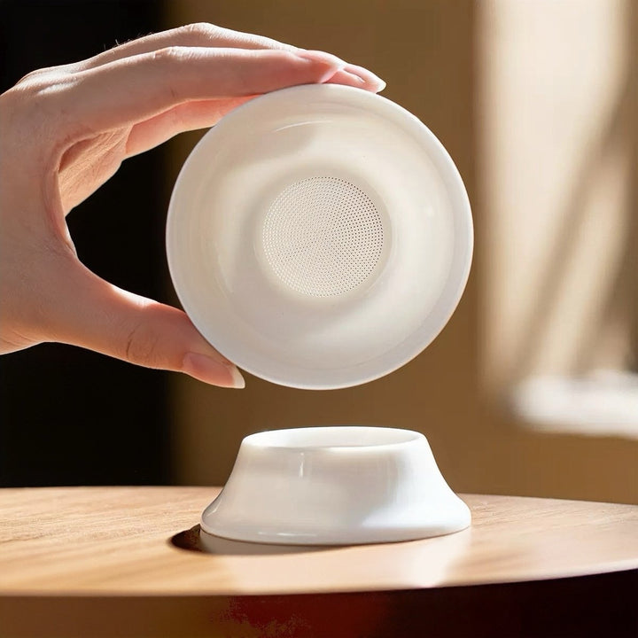 Jade White Porcelain Gongfu Tea Strainer - Tea and Whisk