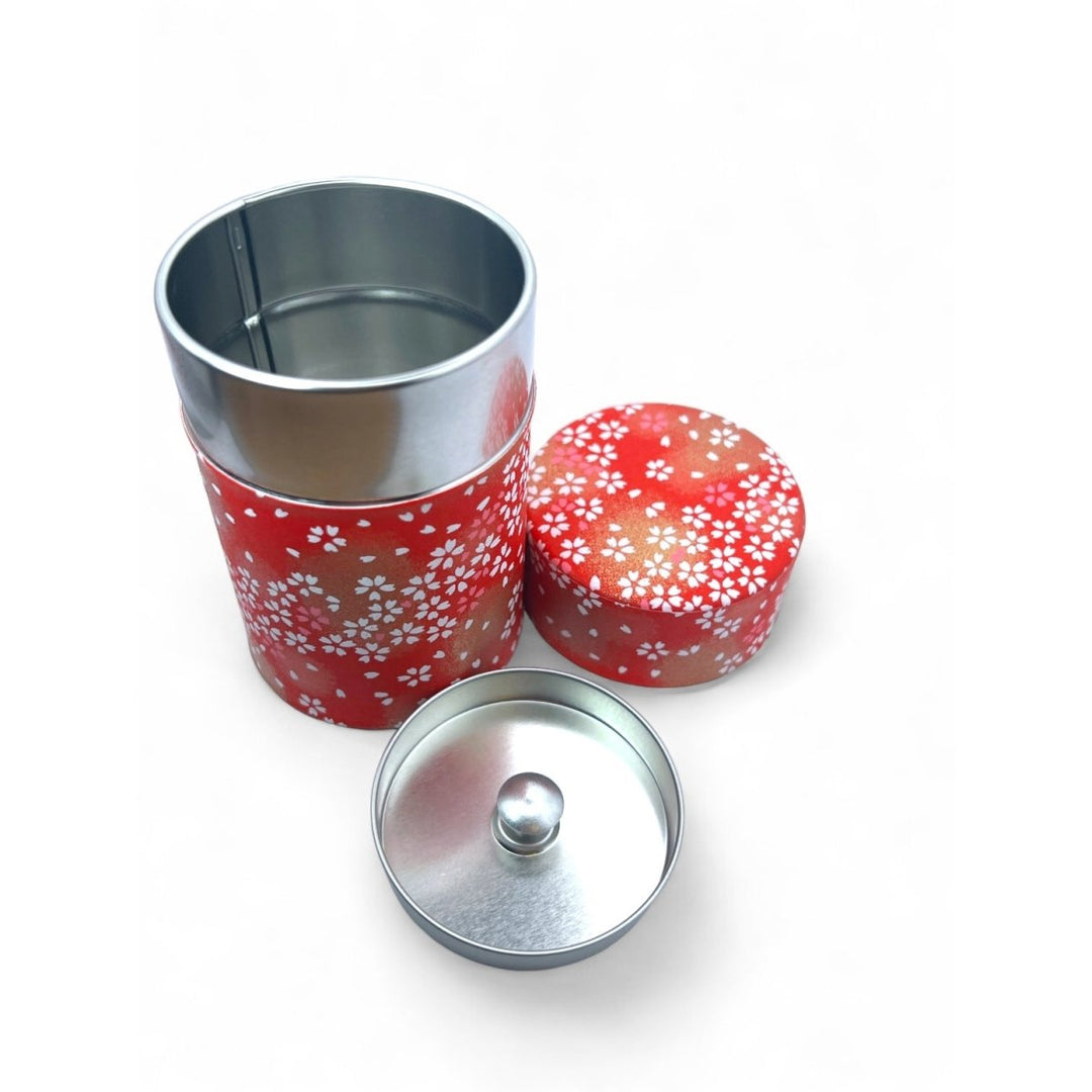 Japanese Chazutsu - Washi Tin Tea Canister Gajyu - Tea and Whisk