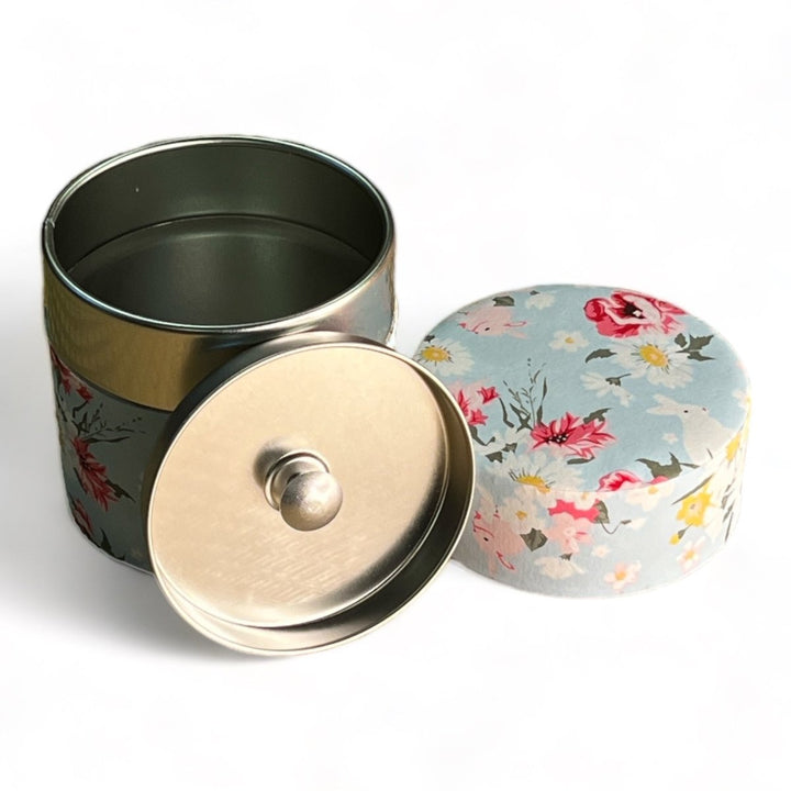 Japanese Chazutsu - Washi Tin Tea Canister Ikebana - Tea and Whisk