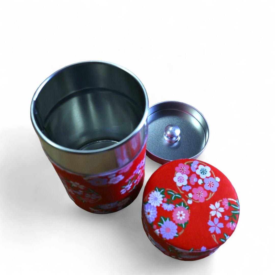 Japanese Chazutsu - Washi Tin Tea Canister Iwai - Tea and Whisk