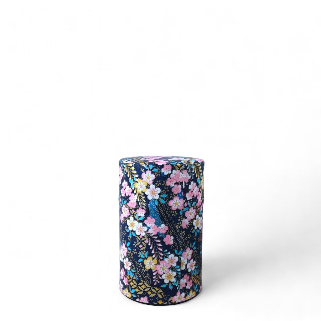 Japanese Chazutsu - Washi Tin Tea Canister Kakegawa - Tea and Whisk