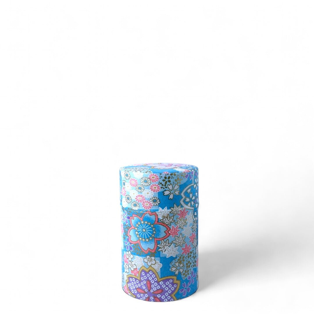 Japanese Chazutsu - Washi Tin Tea Canister Kakegawa - Tea and Whisk