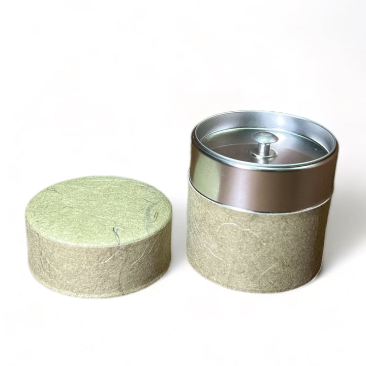 Japanese Chazutsu - Washi Tin Tea Canister Nachyuraru - Tea and Whisk