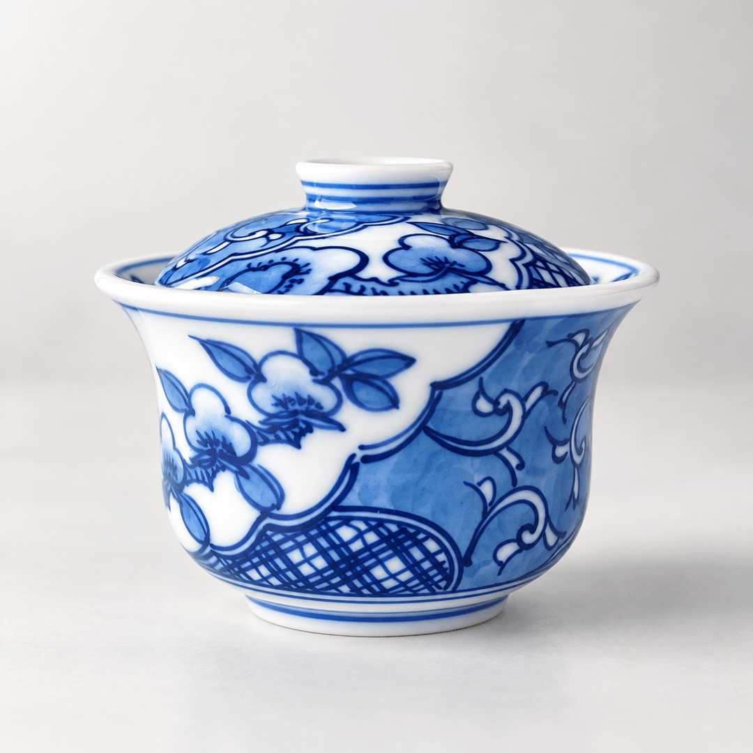 Japanese Handcrafted Arita-yaki Qinghua Porcelain Gaiwan 100ml - Tea and Whisk