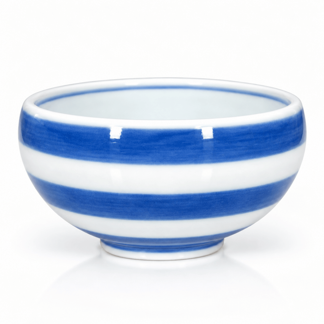 Japanese Handcrafted Arita-yaki Qinghua Porcelain Teacup - Tea and Whisk