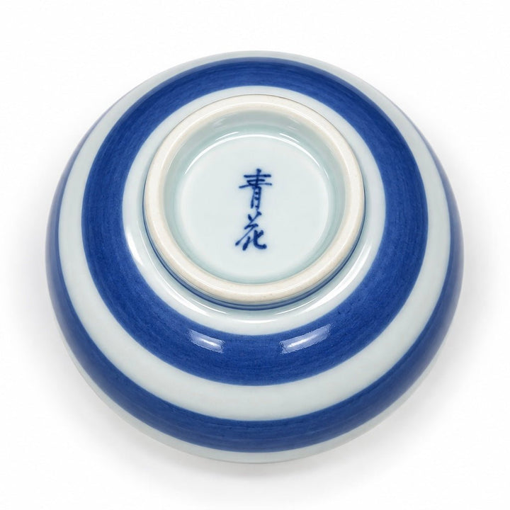 Japanese Handcrafted Arita-yaki Qinghua Porcelain Teacup - Tea and Whisk