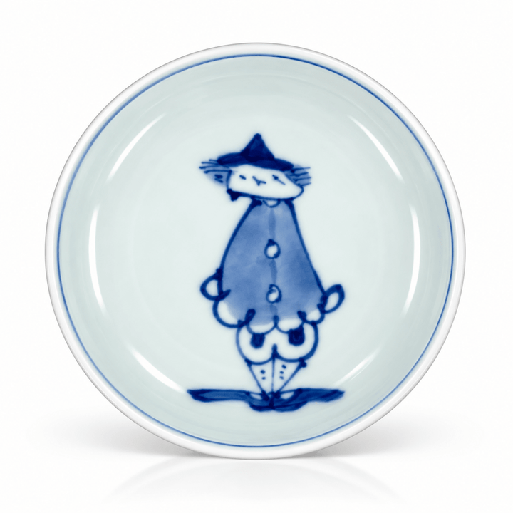 Japanese Handcrafted Arita-yaki Qinghua Porcelain Teacup - Tea and Whisk