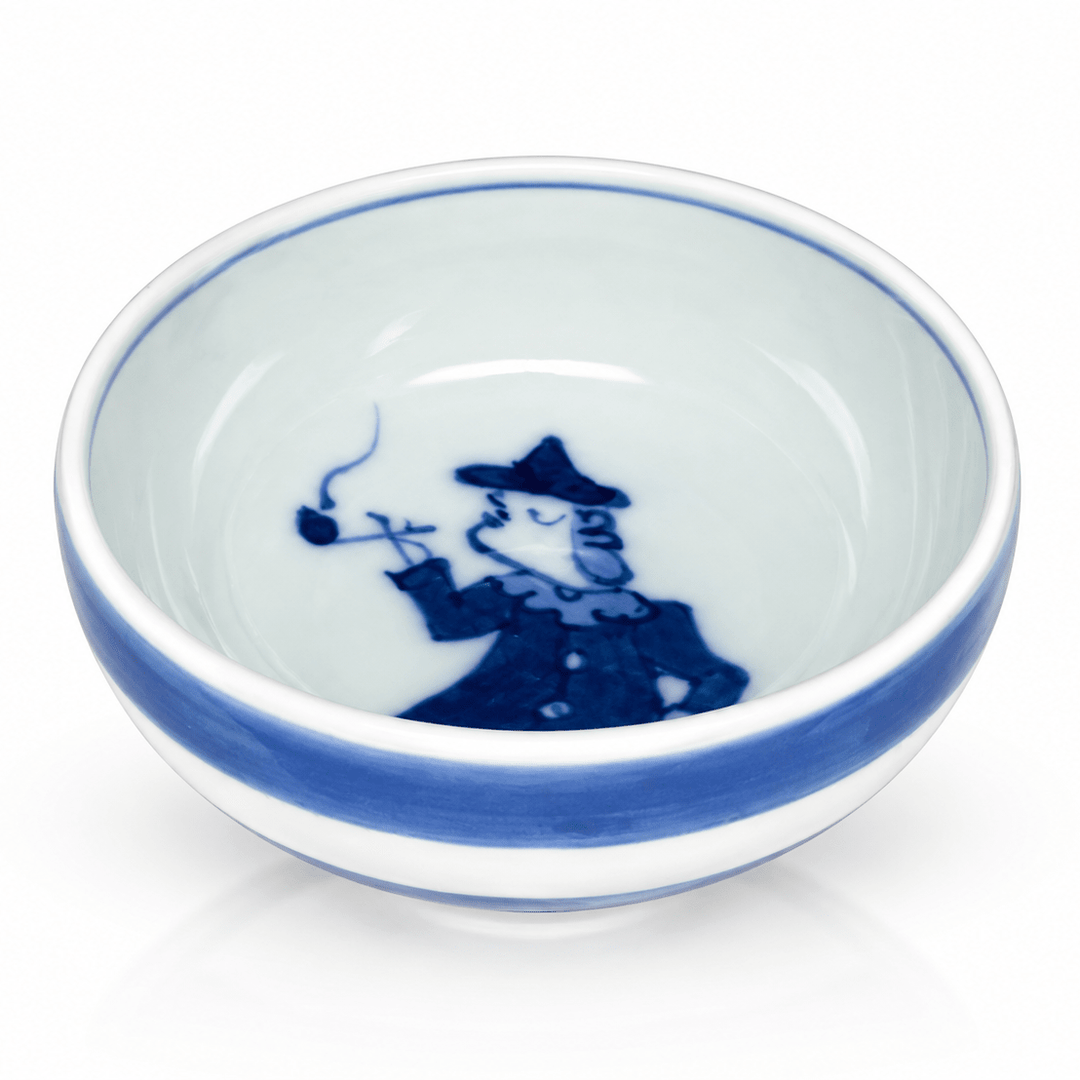 Japanese Handcrafted Arita-yaki Qinghua Porcelain Teacup - Tea and Whisk