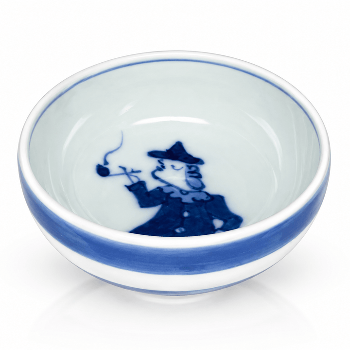 Japanese Handcrafted Arita-yaki Qinghua Porcelain Teacup - Tea and Whisk