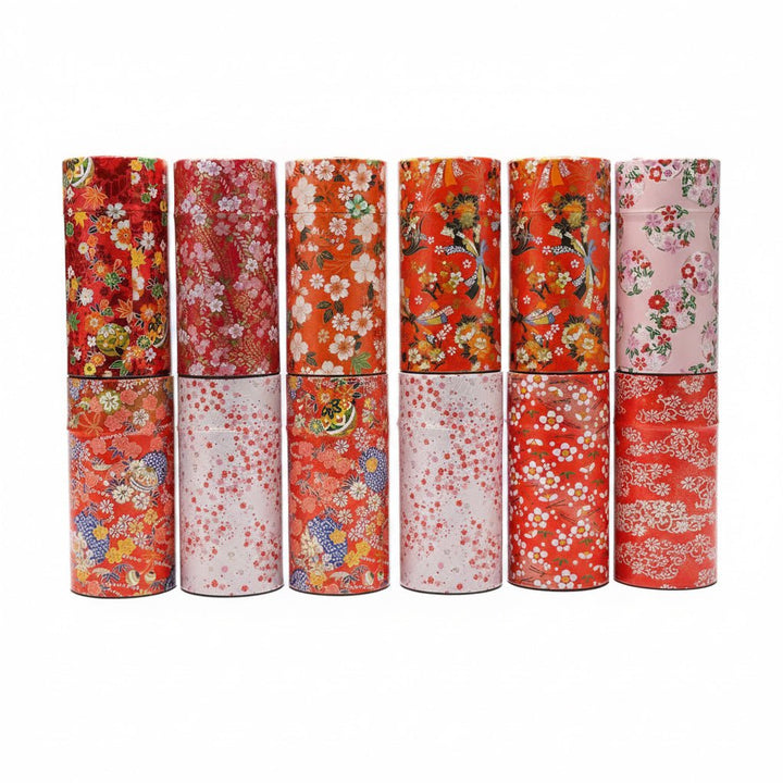 Japanese Handcrafted Chazutsu - Washi Tin Tea Canister (Mystery Pattern) - Tea and Whisk