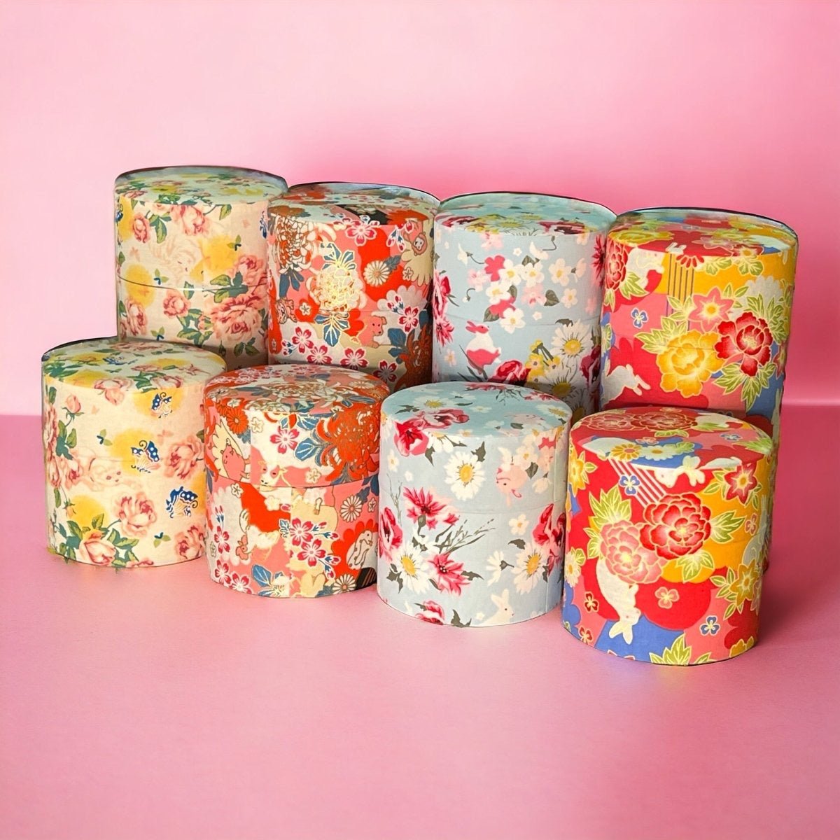 Japanese Handcrafted Chazutsu - Washi Tin Tea Canister
