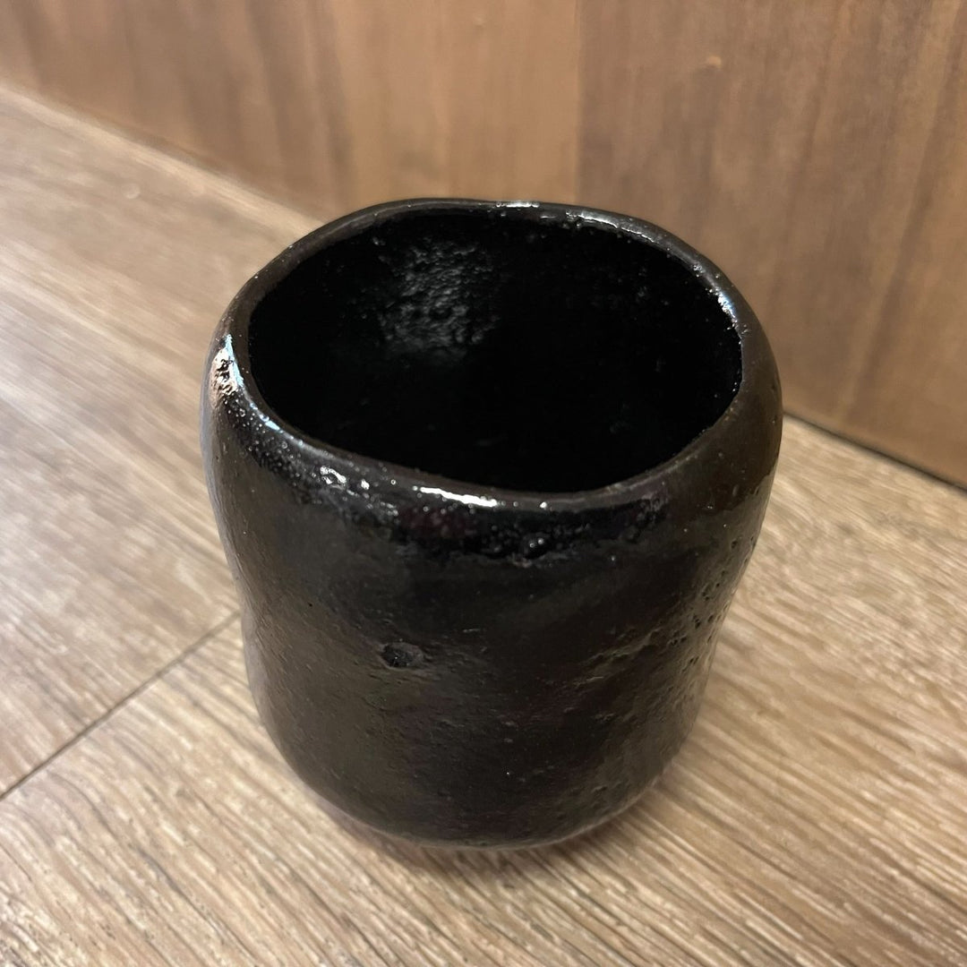 Japanese Handmade Kyoyaki Raku Teacup - Kuro Usagi - Tea and Whisk