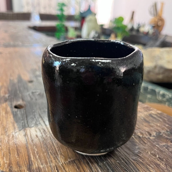 Japanese Handmade Kyoyaki Raku Teacup - Kuro Usagi - Tea and Whisk