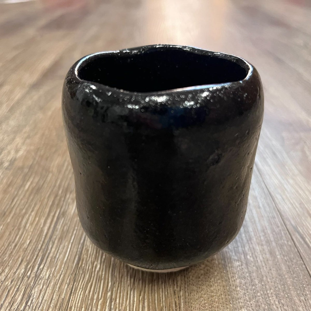 Japanese Handmade Kyoyaki Raku Teacup - Kuro Usagi - Tea and Whisk