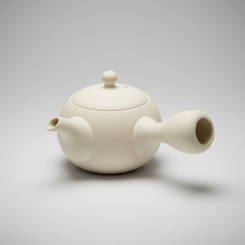 Japanese Kyusu Tokoname Beige Teapot - Tea and Whisk