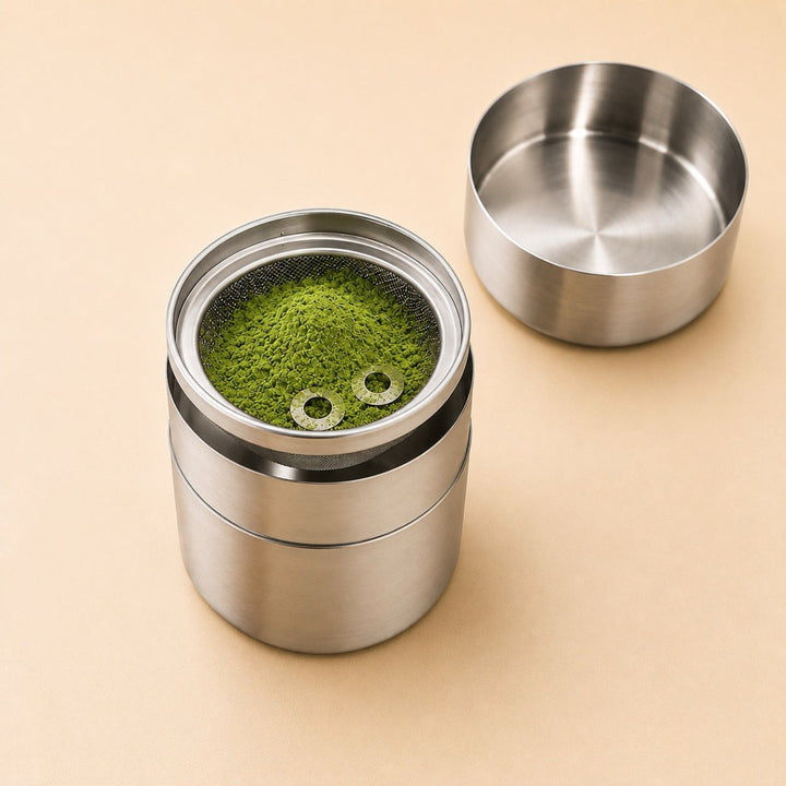 Japanese Matcha Sifter & Storage 2 in 1 Canister - Tea and Whisk