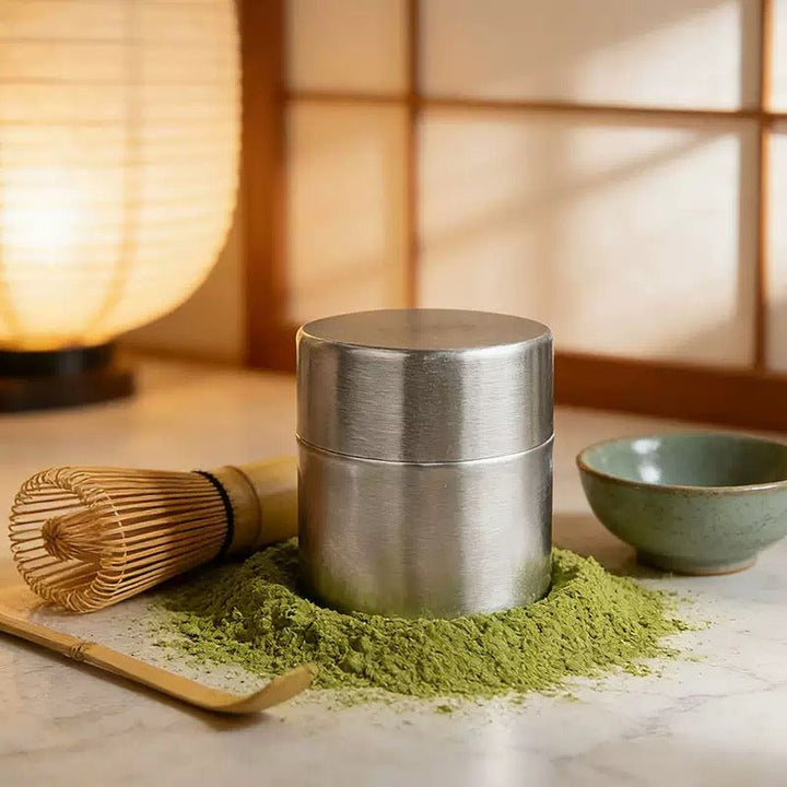 Japanese Matcha Sifter & Storage 2 in 1 Canister - Tea and Whisk