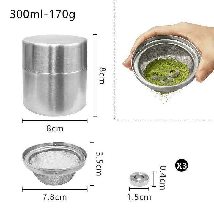 Japanese Matcha Sifter & Storage 2 in 1 Canister - Tea and Whisk