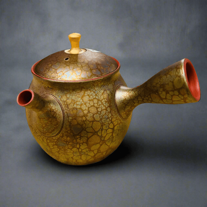 Japanese Shouryu Royal Gold Tenmoku Teapot - Tea and Whisk