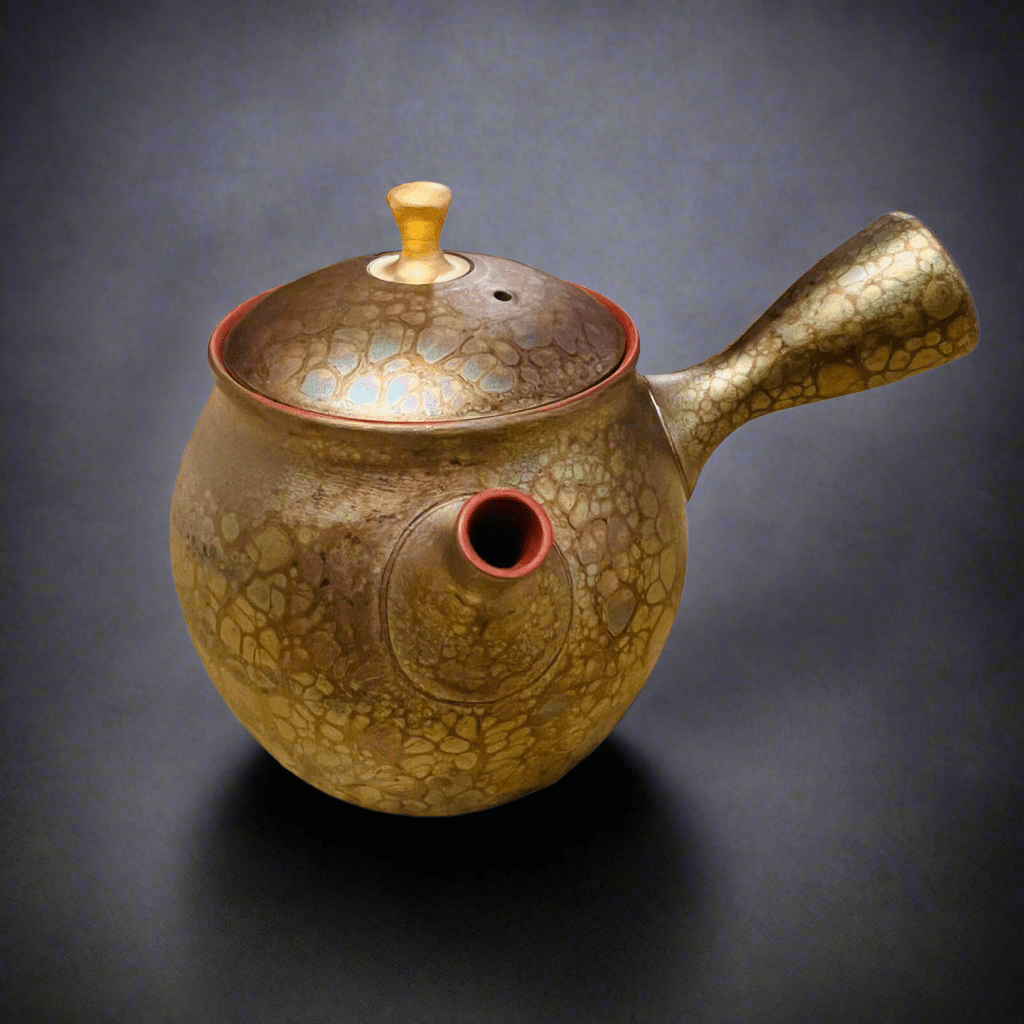 Japanese Shouryu Royal Gold Tenmoku Teapot - Tea and Whisk