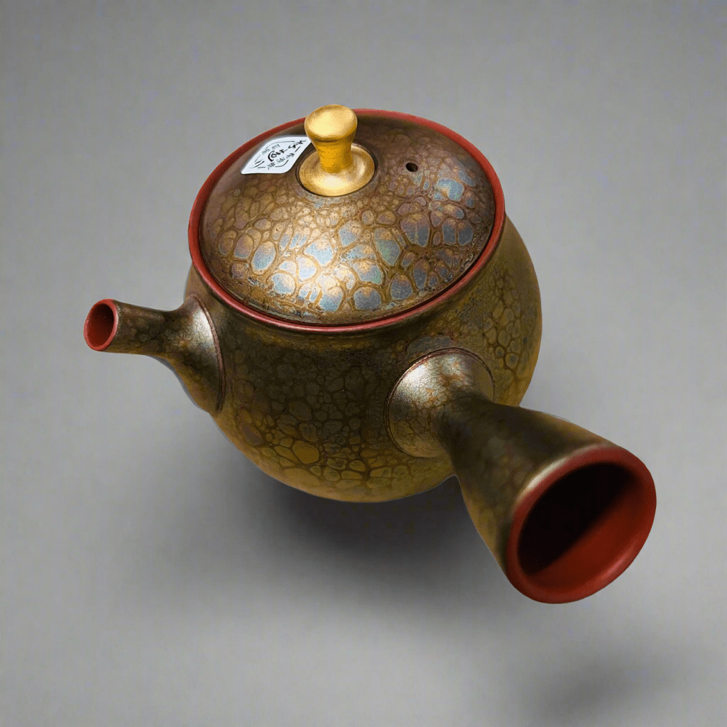 Japanese Shouryu Royal Gold Tenmoku Teapot - Tea and Whisk