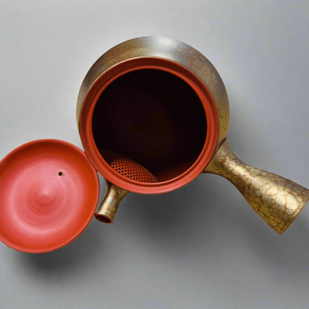 Japanese Shouryu Royal Gold Tenmoku Teapot - Tea and Whisk