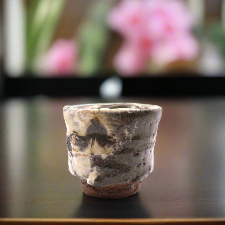 Japanese Wood - Fired Handmade Teacup - Soboku - Tea and Whisk