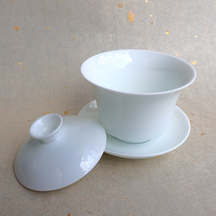 Jingdezhen Authentic White Jade Gaiwan - Tea and Whisk