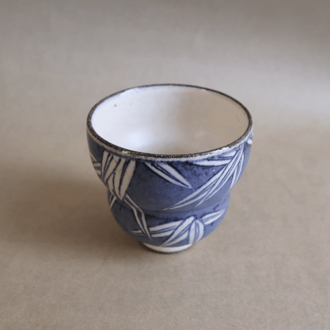 Jingdezhen "Bamboo Forest" Qinghua Gaiwan and Teacups - Tea and Whisk