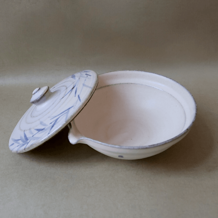 Jingdezhen "Bamboo Pavillion" Stoneware Spouted Gaiwan - Tea and Whisk