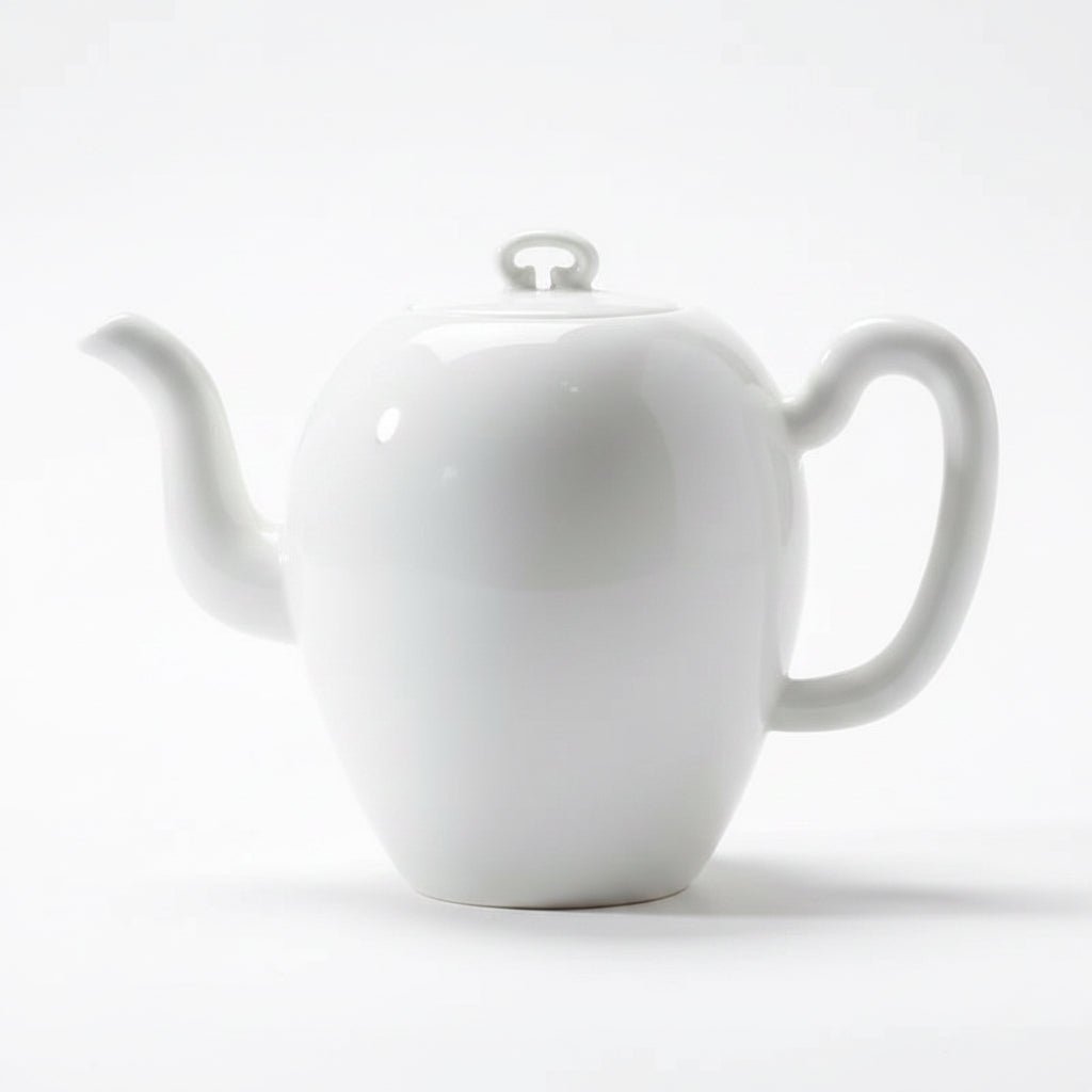 Jingdezhen “Beauty Shoulder” Pure White Jade Porcelain Gongfu Teapot - Tea and Whisk