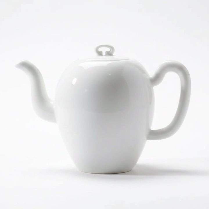 Jingdezhen “Beauty Shoulder” Pure White Jade Porcelain Gongfu Teapot - Tea and Whisk