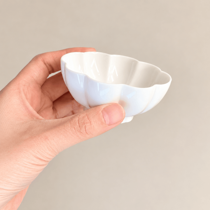 Jingdezhen "Begonia Boat" White Jade Teacup 40ml - Tea and Whisk