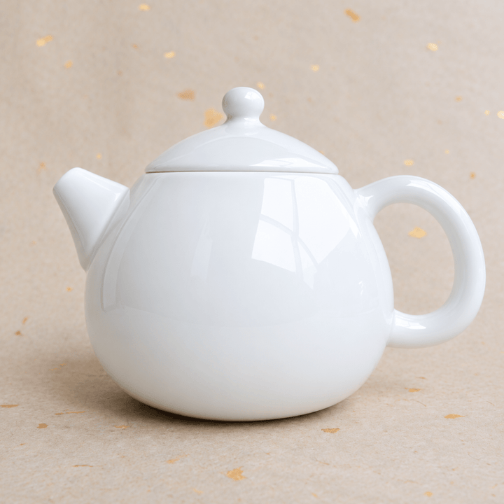 Jingdezhen “Dragon Egg” Pure White Jade Porcelain Gongfu Teapot 145ml - Tea and Whisk