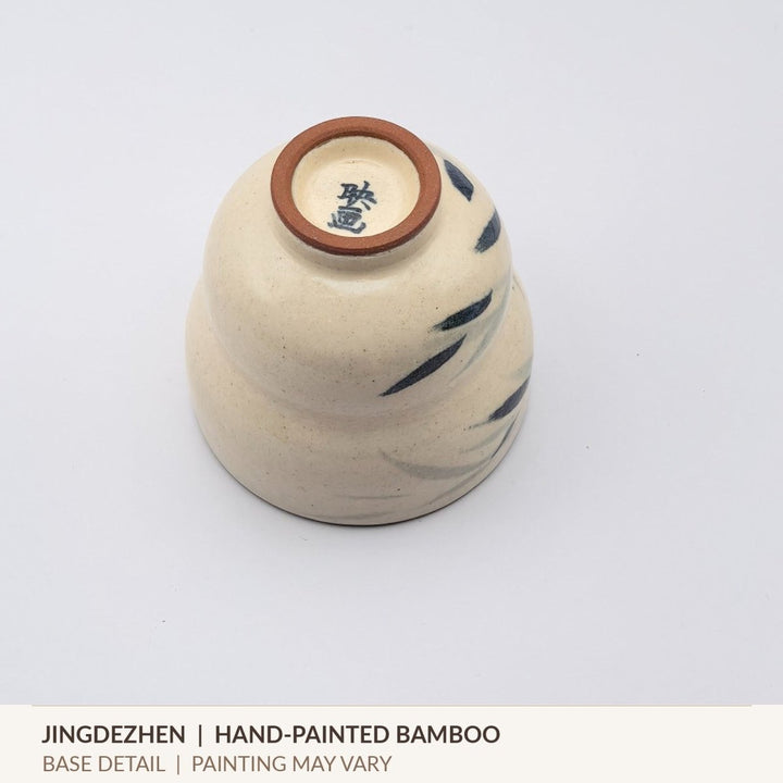 Jingdezhen Hand-Painted Bamboo Gongfu Teacup – 35 ml - Tea and Whisk