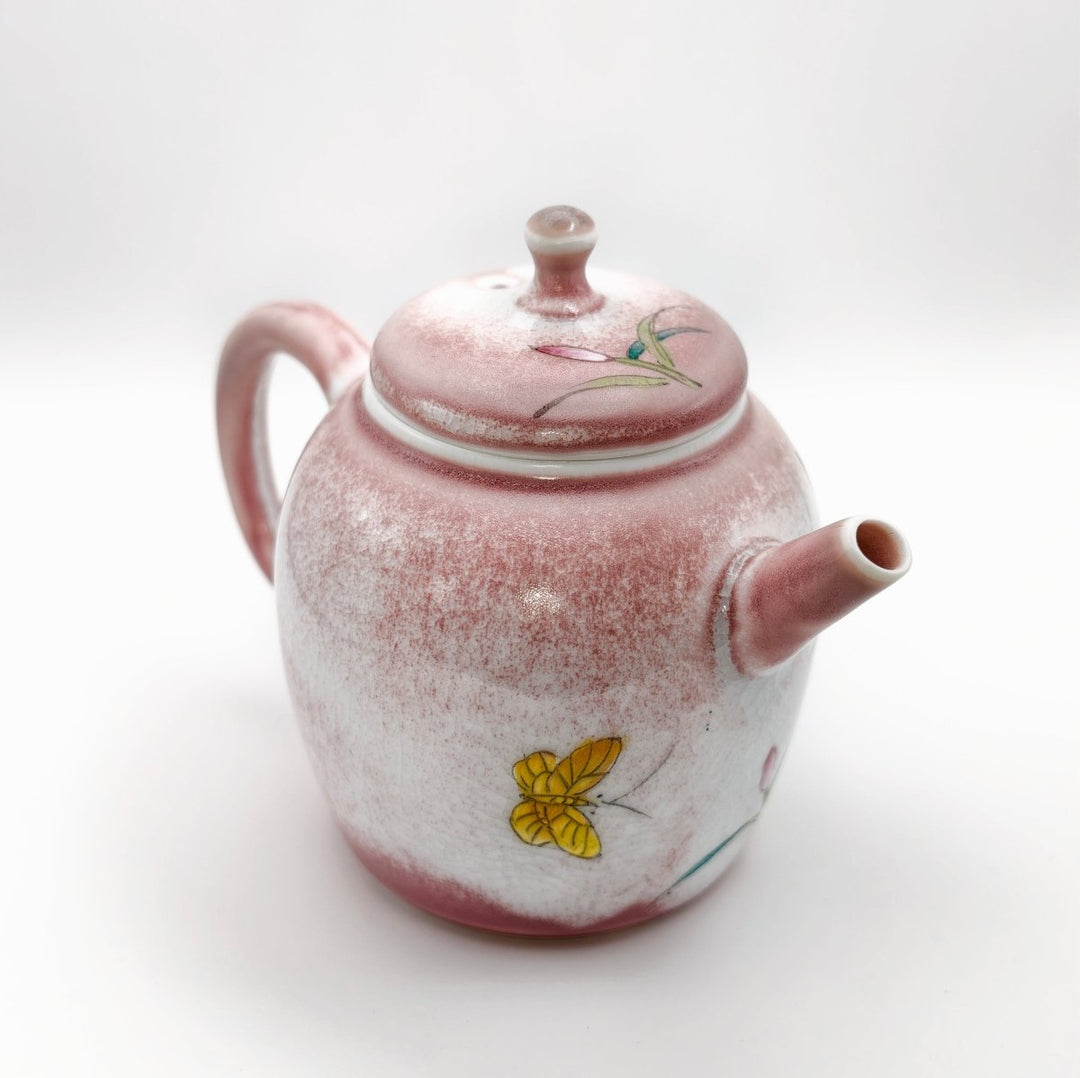 Jingdezhen Hand-Painted "Blushing Lily" Teapot 130ml - Tea and Whisk