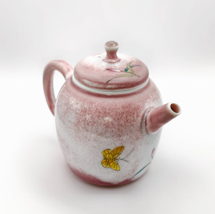Jingdezhen Hand-Painted "Blushing Lily" Teapot 130ml - Tea and Whisk