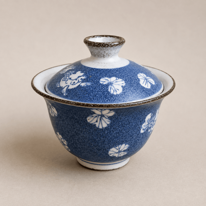 Jingdezhen Hand-Painted "Cerulean Tales" Qinghua Gaiwan - Tea and Whisk