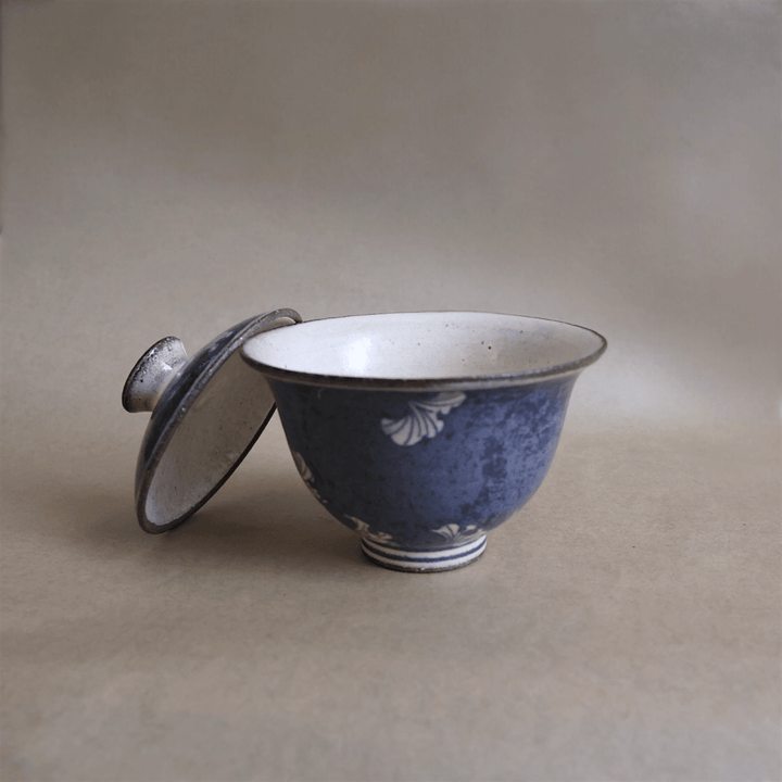Jingdezhen Hand - Painted "Cerulean Tales" Qinghua Gaiwan - Tea and Whisk
