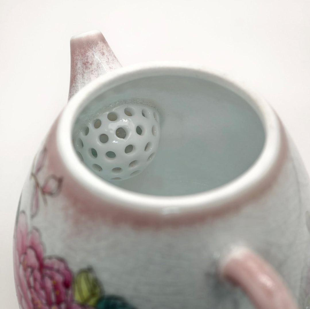 Jingdezhen Hand-Painted "Crimson Peony" Teapot 160ml - Tea and Whisk
