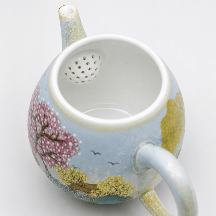 Jingdezhen Hand-Painted "Riverside Pavilion" Teapot - 160ml - Tea and Whisk