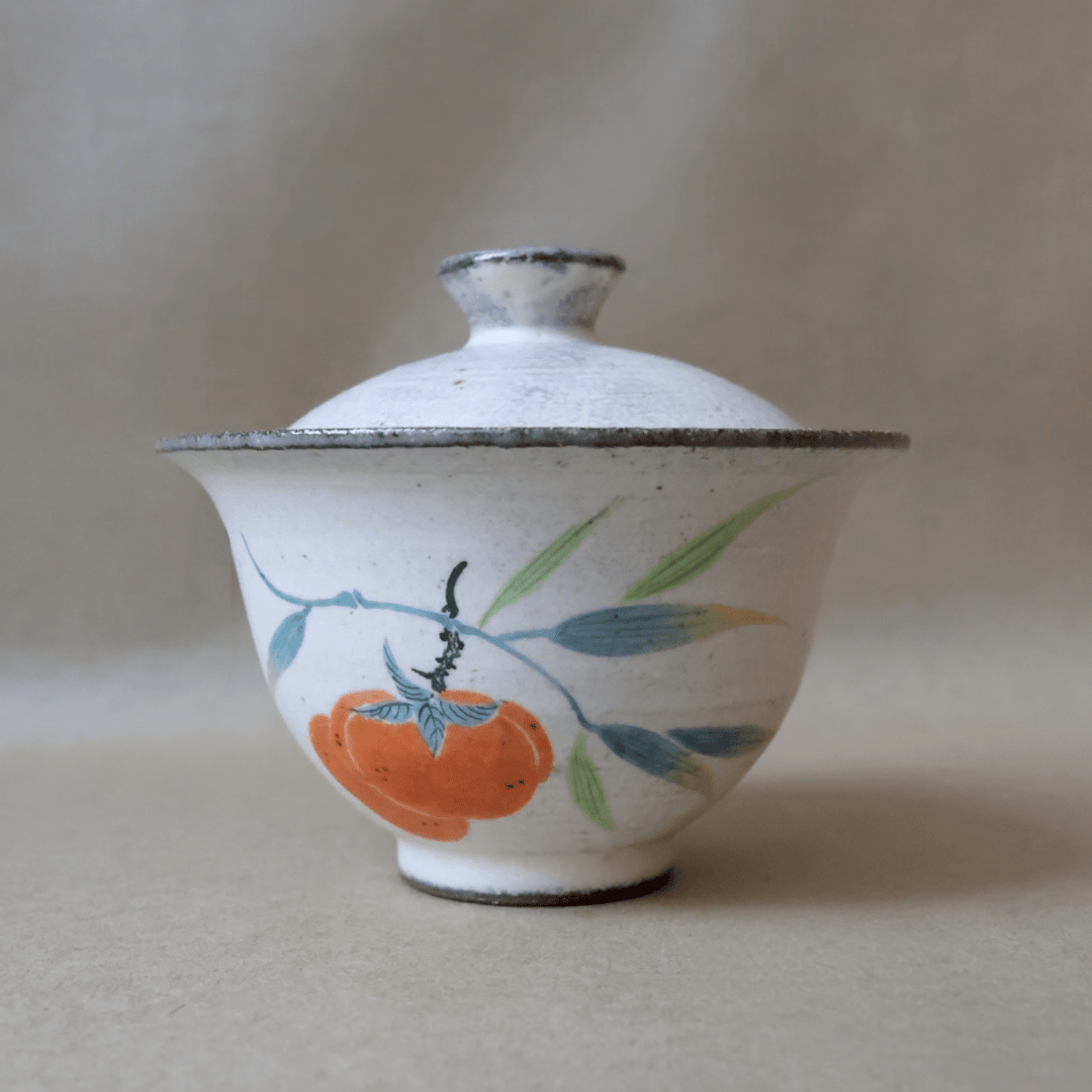 Jingdezhen Hand - Painted "Sweet Harvest" Gaiwans - Tea and Whisk